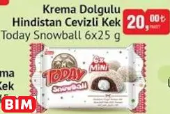 TODAY SNOWBALL KREMA DOLGULU HİNDİSTAN CEVİZLİ KEK